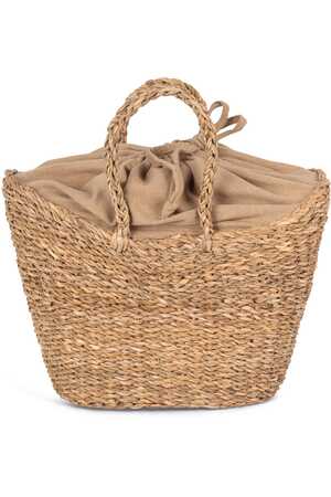 Halbmond-Korbtasche aus Seegras