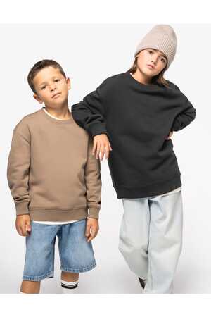 Umweltfreundliches Oversize Sweatshirt mit Rundhalsausschnitt für Kinder
