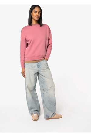Umweltfreundliches Sweatshirt mit Rundhalsausschnitt und überschnittenen Schultern, Damen