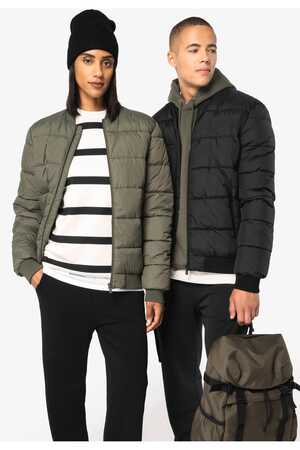 Umweltfreundliche Unisex-Steppjacke mit Teddykragen