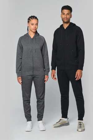 Unisex zipped fleece hoodie