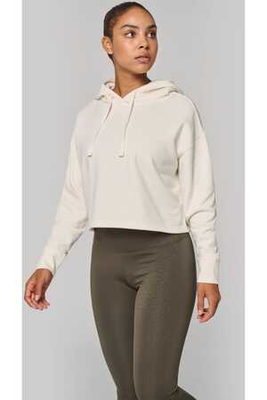 Damen Cropped-Sweatshirt mit Kapuze