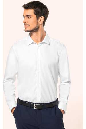 Oxford Pinpoint-Herrenhemd mit langen Ärmeln