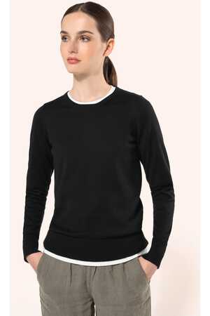 Supima®-Damenpullover mit Rundhalsausschnitt