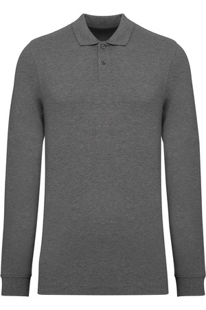 Herren Piqué-Polohemd lange Ärmel Bio-180