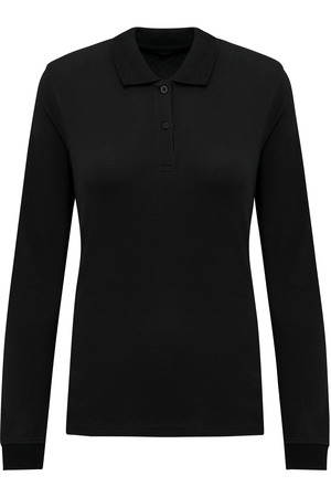 Damen Piqué-Polohemd lange Ärmel Bio180