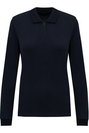 Damen Piqué-Polohemd lange Ärmel Bio180