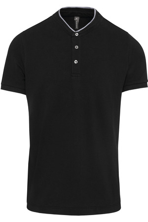 Kurzarm-Polohemd für Herren mit Maokragen