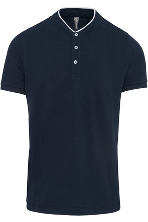 Kurzarm-Polohemd für Herren mit Maokragen