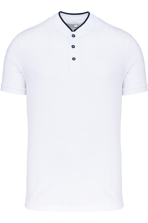 Kurzarm-Polohemd für Herren mit Maokragen