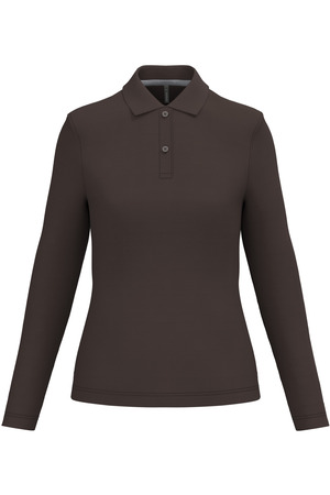 Damen Piqué Poloshirt Langarm