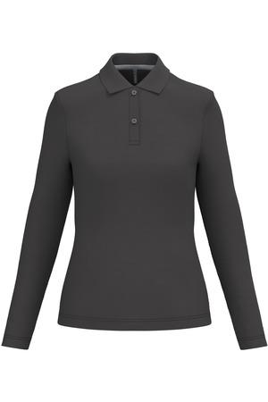Damen Piqué Poloshirt Langarm