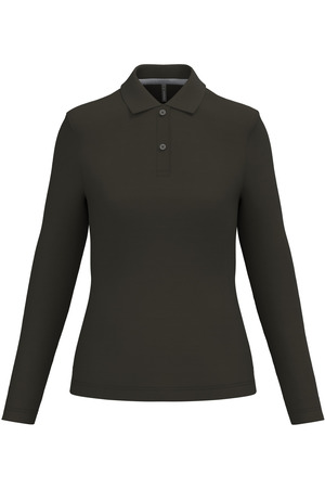 Damen Piqué Poloshirt Langarm