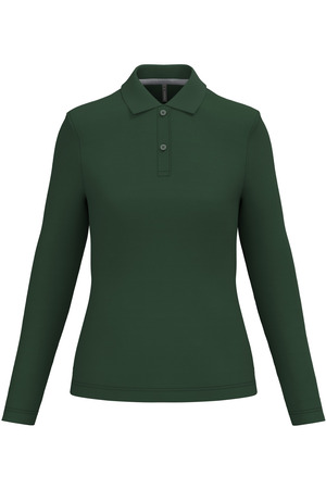 Damen Piqué Poloshirt Langarm