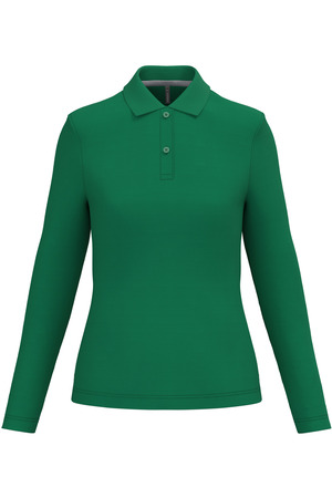 Damen Piqué Poloshirt Langarm