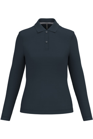 Damen Piqué Poloshirt Langarm