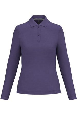 Damen Piqué Poloshirt Langarm