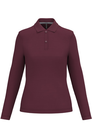 Damen Piqué Poloshirt Langarm
