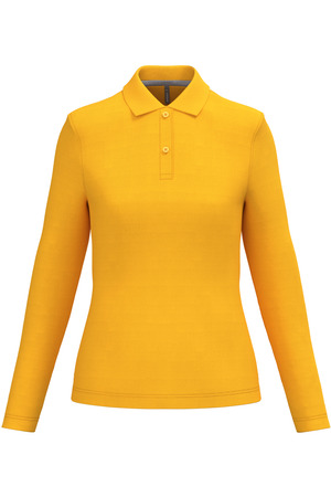 Damen Piqué Poloshirt Langarm