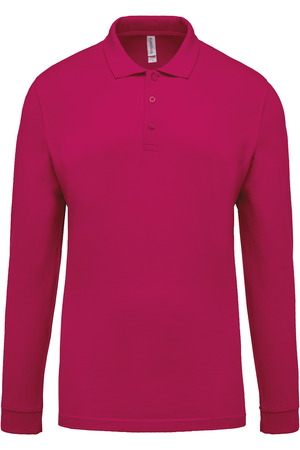 Herren Langarm-Polohemd. Baumwollpiqué