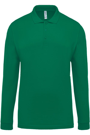 Herren Langarm-Polohemd. Baumwollpiqué