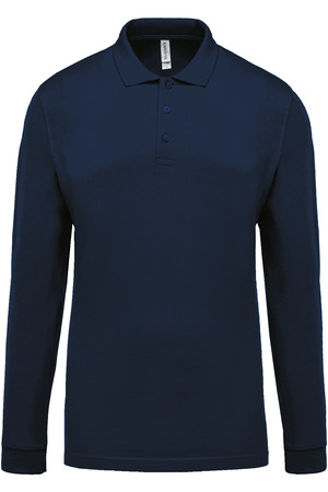 Herren Langarm-Polohemd. Baumwollpiqué