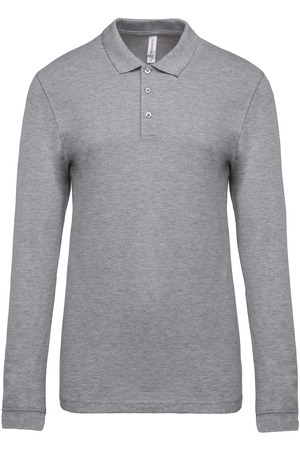 Herren Langarm-Polohemd. Baumwollpiqué