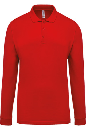 Herren Langarm-Polohemd. Baumwollpiqué