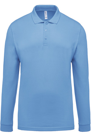 Herren Langarm-Polohemd. Baumwollpiqué