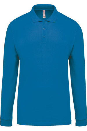 Herren Langarm-Polohemd. Baumwollpiqué
