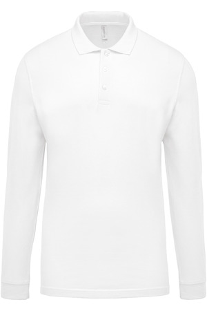 Herren Langarm-Polohemd. Baumwollpiqué