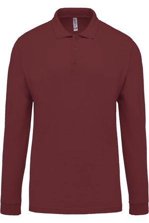 Herren Langarm-Polohemd. Baumwollpiqué