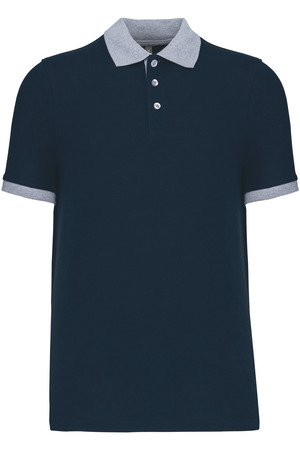 Zweifarbiges Piqué-Polohemd für Herren