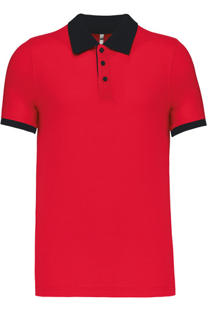 Zweifarbiges Piqué-Polohemd für Herren