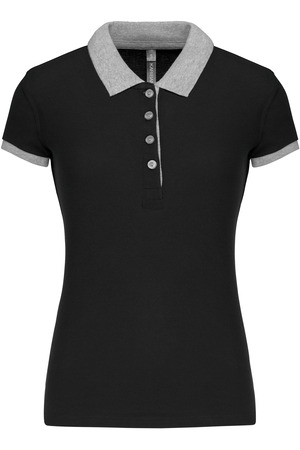 Zweifarbiges Piqué-Polohemd für Damen