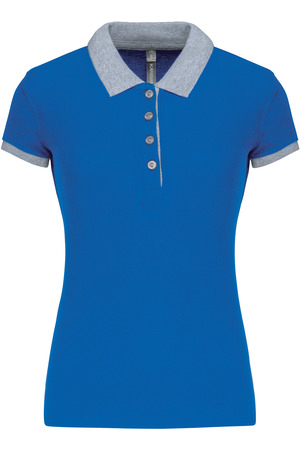 Zweifarbiges Piqué-Polohemd für Damen