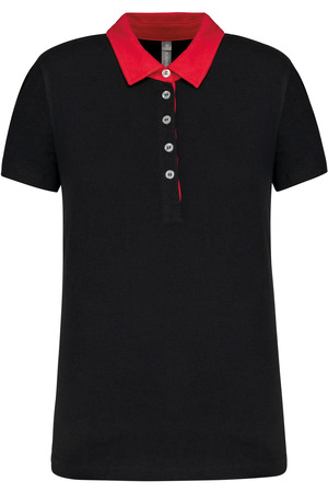 Zweifarbiges Jersey-Polohemd für Damen