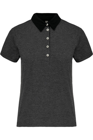 Zweifarbiges Jersey-Polohemd für Damen