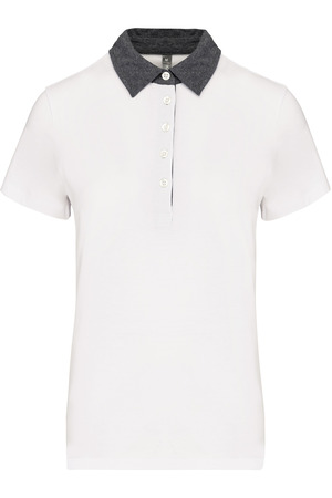 Zweifarbiges Jersey-Polohemd für Damen