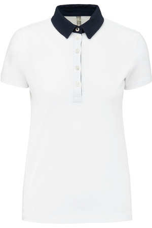 Zweifarbiges Jersey-Polohemd für Damen