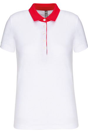 Zweifarbiges Jersey-Polohemd für Damen