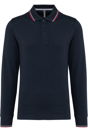 Langarm-Polohemd aus Piqué für Herren