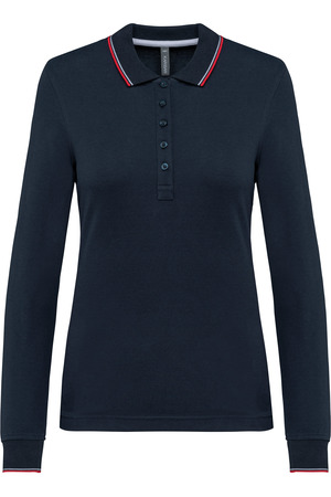 Langarm-Polohemd aus Piqué für Damen