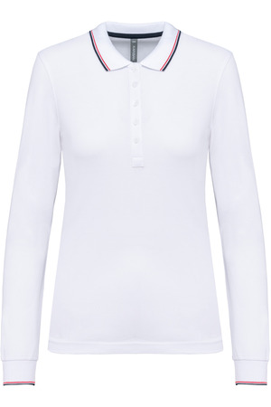 Langarm-Polohemd aus Piqué für Damen