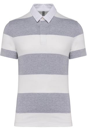 Gestreiftes Polohemd mit kurzen Ärmeln, Unisex
