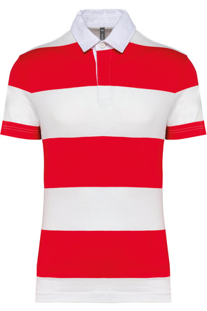 Gestreiftes Polohemd mit kurzen Ärmeln, Unisex