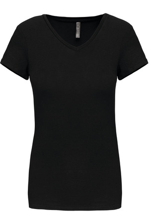 Kurzarm-Damen-T-Shirt mit V-Ausschnitt