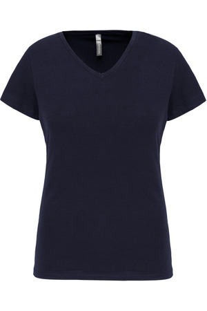 Kurzarm-Damen-T-Shirt mit V-Ausschnitt