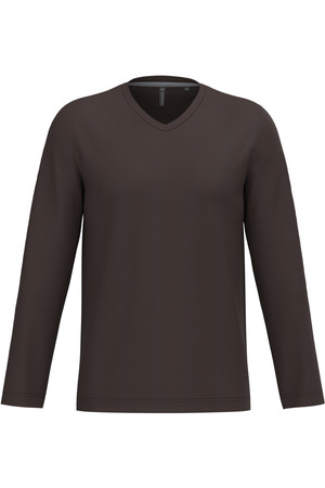 Men's long-sleeved V-neck T-shirt