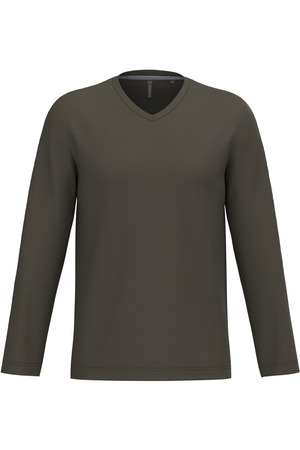 Men's long-sleeved V-neck T-shirt